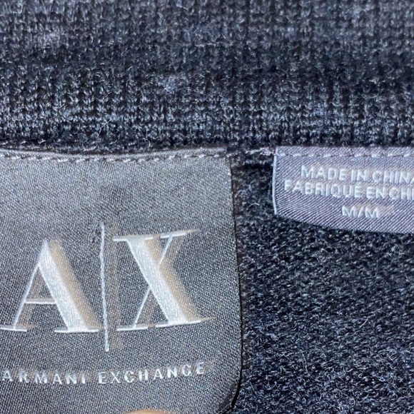 Armani Exchange A/X ASYMETRIC ZIPPERED SWEATER Medium Black Full Zip BB-7 - Picture 5 of 5